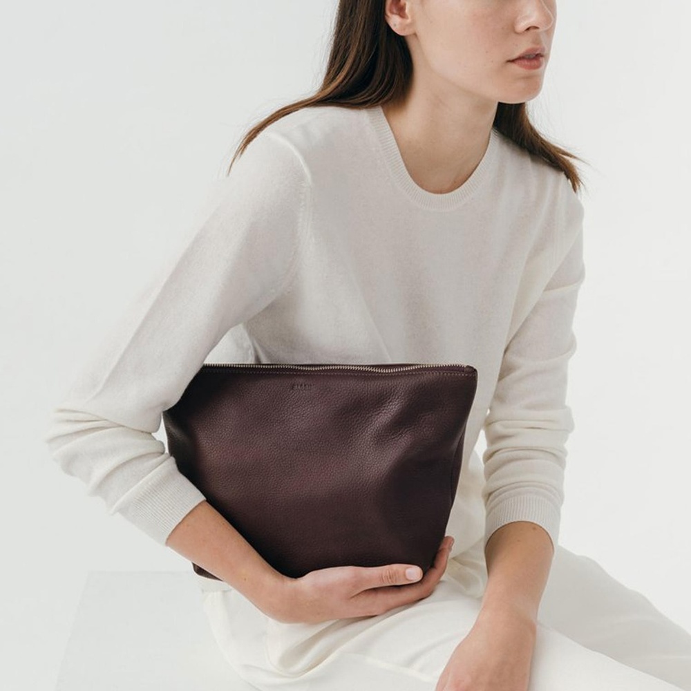 Baggu Stash Leather Clutch Large - Violet - Picture 3 of 3